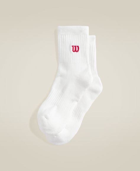 The Wilson Quarter-Length Sock is a tried-and-true silhouette, rising well above the ankle and designed in a variety of Wilson-branded styles. | Wilson Women's Quarter-Length Sock Wilson Sporting Goods, Sock Outfits, Lowercase A, Socks Women, Over 50, Fun Sports, Make It, Tennis, Socks