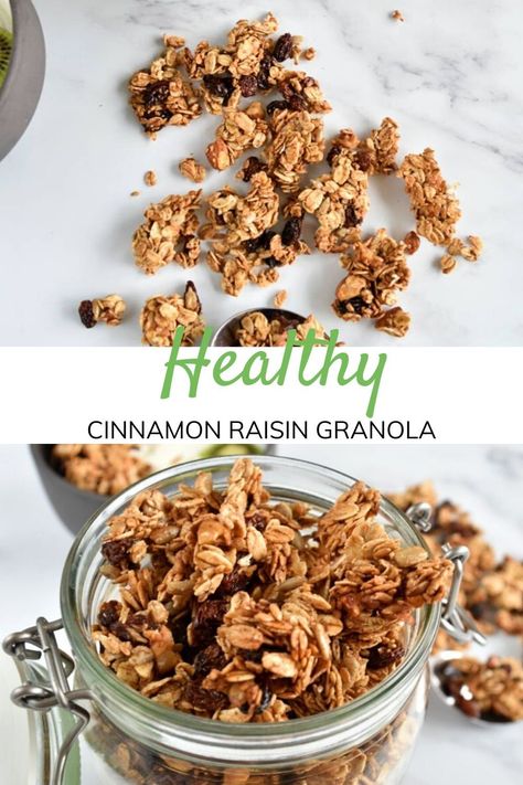 Granola Recipe With Raisins, Granola With Raisins, Cinnamon Raisin Granola, Raisin Granola, Cinnamon Raisin Granola Recipe, Sugar Free Breakfast, Best Diet Foods, Sugar Free Diet, Granola Healthy