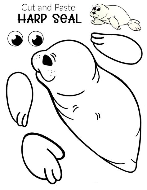 Looking for a step-by-step harp seal craft? Use the free printable seal template and either cut and paste or turn this arctic animal harp seal into a fun coloring activity! #harpseal #arcticanimal #arcticanimalcrafts #SimpleMomProject Seal Crafts For Kids, Arctic Animals Preschool, Arctic Animals Crafts, Ocean Craft, Animals Crafts, Seal Craft, Free Printable Crafts, Harp Seal, Animal Templates