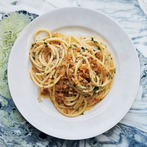 Anchovy Pasta With Garlic Breadcrumbs Recipe | Epicurious Homemade Pasta Sauce Recipe, Breadcrumbs Recipe, Anchovy Pasta, Anchovy Recipes, Pasta With Garlic, Italian Seafood Recipes, Sardine Recipes, Pasta Sauce Homemade, Best Pasta Recipes