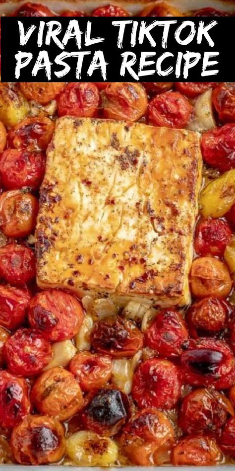 Tomato Pasta Bake, Roasted Tomato Pasta, Baked Feta Pasta, Feta Cheese Recipes, Cherry Tomato Recipes, Cherry Tomato Pasta, Baked Feta, Feta Recipes, Feta Pasta