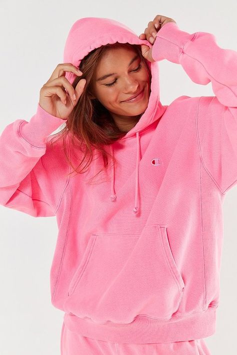 Champion & UO Pigment Dye Hoodie Sweatshirt Pink Champion Hoodie, Champion Clothing, Mini Logo, Dye Hoodie, Hoodie And Sweatpants, Champion Reverse Weave, Champion Hoodie, Comfy Sweaters, Pink Sweatshirt