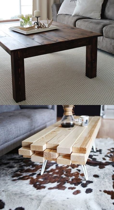 Adding a new coffee table to your living room and need some ideas before you get started?! Check out these unique examples for inspiration! Diy Living Room Table, Easy Diy Coffee Table, Free Hobbies, Living Room Table Ideas, Diy Coffee Table Ideas, Room Table Ideas, Hairpin Leg Coffee Table, Plywood Coffee Table, Circle Coffee Tables