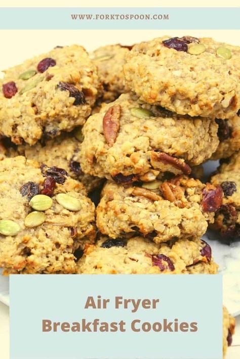 Air Fryer Breakfast Cookies - Fork To Spoon Air Fryer Breakfast Bars, Air Fryer Oatmeal Breakfast Cookies, Classic Apple Pie Recipe, Health Bars, College Meal, Air Fryer Breakfast, Breakfast Cookie, Breakfast Cookie Recipe, Breakfast Cookies Healthy