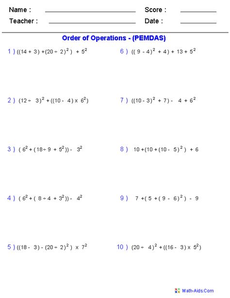 PEMDAS Easy or Hard Problems Bedmas Order Of Operations, Hard Math Problems, 8th Grade Math Problems, Order Of Operations Worksheet, Pemdas Worksheets, Translations Math, Math Sheets, Math Centers Middle School, Algebra Worksheets