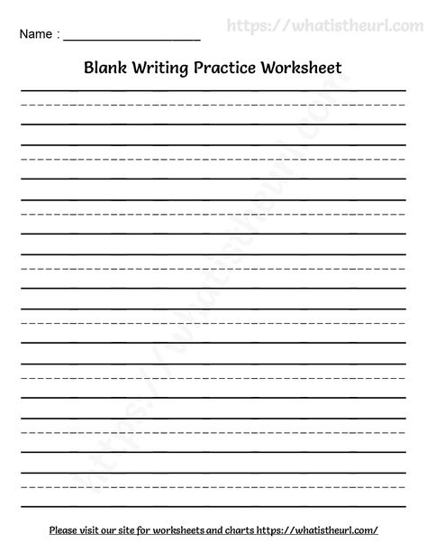 Blank Writing Practice Worksheet - Your Home Teacher Writing Practice Worksheets 1st Grades, 1st Grade Writing Worksheets, Free Printable Handwriting Worksheets, Writing Worksheets Kindergarten, Free Handwriting Worksheets, Printable Handwriting Worksheets, Penmanship Practice, Cursive Handwriting Worksheets, Learn Handwriting