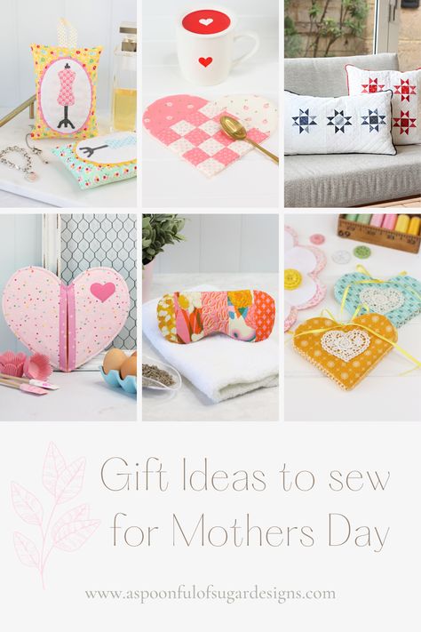 Give the gift of handmade with these sweet gift ideas to sew for mum this Mothers Day. Plenty of ideas to create from your stash. Mothers Day Gifts Sewing, Gifts To Sew, A Spoonful Of Sugar, Diy Sewing Gifts, Sweet Gift Ideas, Diy Gifts For Mom, Summer Sewing, Felt Gifts, Sewing Essentials