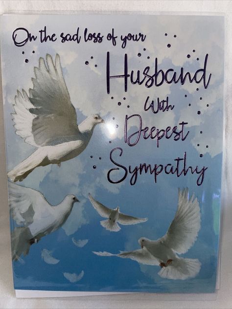 Loss of husband card. Condition is "New". Dispatched with Royal Mail. This is a lovely card to give someone who has sadly lost their husband. It measures approx 19cm x14cm and is £1.79 Sorry For The Loss Of Your Husband, Loss Of A Husband Condolences, Loss Of Husband Sympathy, Loss Of Husband, Sympathy Card Messages, Sympathy Cards Handmade, Condolence Card, Husband Card, Deepest Sympathy