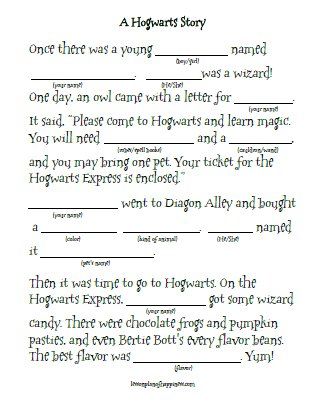 Harry Potter Unit Worksheet: A Hogwarts Story (fill in the blank) Harry Potter Mad Libs, Harry Potter Writing Activities, Harry Potter Worksheets For Kids, Harry Potter Lessons, Harry Potter Classes, Harry Potter Activities, Harry Potter Day, Harry Potter School, Harry Potter Bday