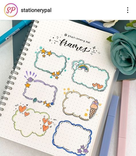 Brush Pen Drawing Ideas, Washi Tape Designs, Penanda Buku, Creative School Project Ideas, Paper Art Design, Bond Paper Design, Cute Easy Doodles, Desain Quilling, Bullet Journal Paper