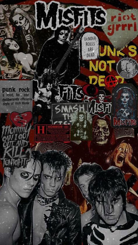 I CANT STOP MAKING MISFITS SHUFFLES 😭❤️ #misfits #punkrock #punk #horror #misfitsaesthetic #music Misfits Aesthetic, Type Of Aesthetics, Horror Punk, Punk Aesthetic, Goth Look, Gender Roles, Halloween Wallpaper, I Cant, Punk Rock