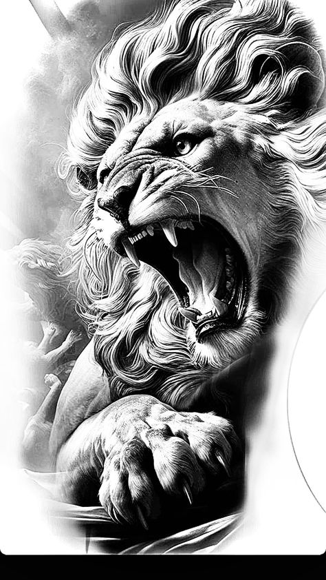 Mens Leopard Tattoo, Lion Helmet Tattoo, Cool Lion Tattoos For Men, Full Body Lion Drawing, Lion Of God Tattoo, Spartan Lion Tattoo Design, Lion Walking Tattoo, Spartan Tattoo Stencil, Lion Spartan Tattoo