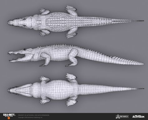 ArtStation - Saltwater Crocodile- Call of Duty: Black Ops 4 (2018), Mike Curran Crocodile Illustration, Alligators Art, Character Turnaround, Saltwater Crocodile, Sculpture Art Clay, Call Of Duty Black Ops, Black Ops 4, Game Mode, Call Of Duty Black