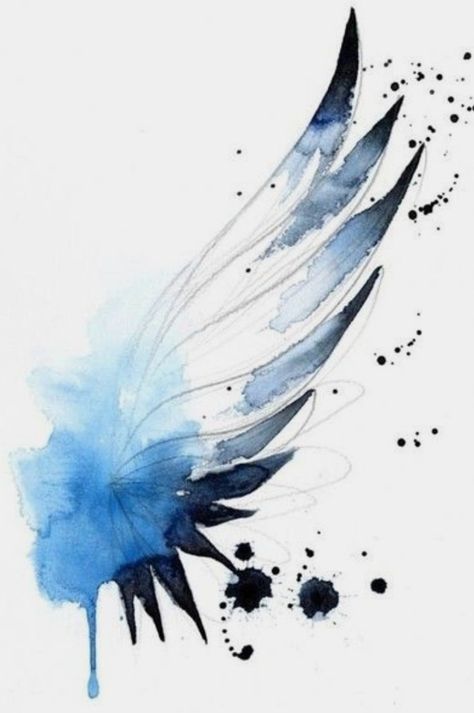 What If I Fall, Watercolor Angel, Angel Wings Art, Wing Tattoo Designs, What If You Fly, Wings Drawing, Angel Wings Tattoo, Wings Art, Wings Tattoo