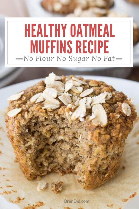 Gym Snacks, Oatmeal Muffins Healthy, Glutenfri Baking, Oatmeal Muffin Recipes, Power Snacks, Snacks Ideas, Healthy Muffin Recipes, Kids Healthy, Oatmeal Muffins