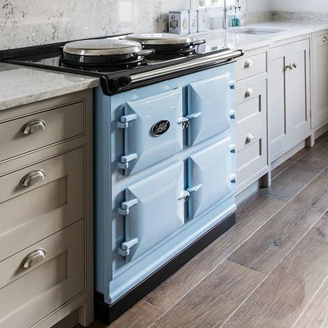 Fintray (@fintray2019) • Instagram photos and videos Duck Egg Blue Kitchen Tiles, Duck Egg Blue Kitchen Cabinets, Duck Egg Blue Kitchen, Blue Aga, Aga Oven, Aga Recipes, Kitchen Cupboard Colours, Aga Kitchen, Cornwall House