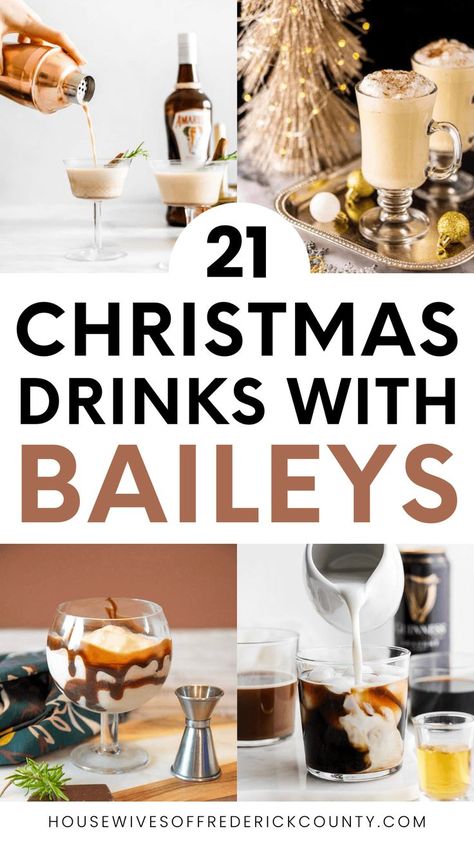 Enjoy these delicious and easy Christmas drinks with Baileys Irish Cream, ideal for cozy winter nights or holiday parties. Baileys Christmas Gift, Drinks Made With Baileys, Homemade Baileys Recipes, Christmas Cocktails With Baileys, Drinks Using Baileys Irish Cream, Christmas Cocktails Baileys, Irish Cream Drinks Cocktails, Bailey’s Irish Cream Recipes, Homemade Baileys Irish Cream Recipes