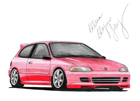 Honda Civic Art, Honda Civic Drawing, Ek Hatch, 1999 Honda Civic, Honda Civic Car, Civic Car, Honda Civic Hatchback, Civic Hatchback, Honda Civic Ex