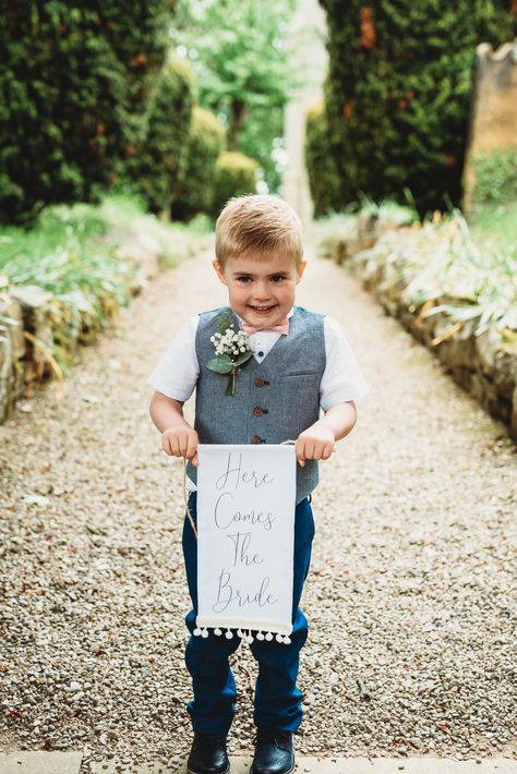 Here comes the bride banner with pom poms, handmade by Sarah from First Home Story.  Photography by Emma Adamson Here Comes The Bride Banner, Story Photography, Romantic Themes, 11th Century, Here Comes The Bride, Here Comes, Our Wedding Day, First Home, Pom Poms