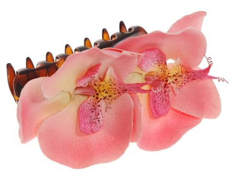 Jaw Clip, Pink Orchids, Clip Hair, Flower Pins, Dream Jewelry, Jewelry Inspo, Hair Accessory, Cute Jewelry, Tortoise