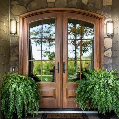 Farmhouse front doors  FARMHOUSE FRONT DOORS Wardrobe Doors Sliding, Gate And Fence Ideas, Arched Entry Doors, Andersen Doors, Craftsman Front Doors, Arched Front Door, Double Front Entry Doors, Double Door Entrance, Doors Entry