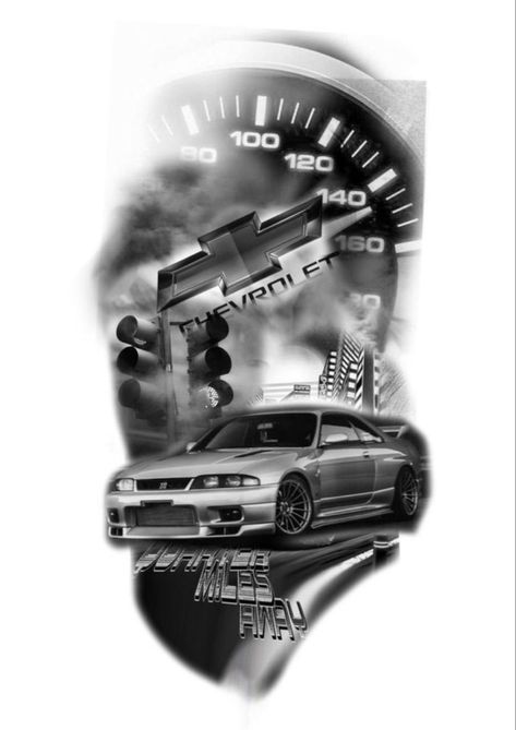 Need for speed tattoo Realistic Car Tattoo, Car Racing Tattoo, Racing Tattoos For Men Design, Car Tattoo Sleeve, Car Related Tattoos For Men, Drift Tattoo, Automotive Tattoo, Speed Tattoo, Car Tattoo Design