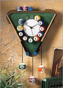 Pool Room Ideas, Wall Clock Hanging, Pool Table Room, Fashion Wall Decor, Pool Room, Pool Halls, Pool Ball, Hanging Clock, Billiard Room