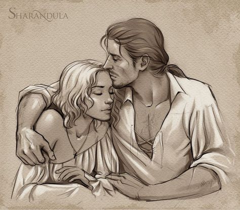 Henry and Joanne by sharandula on DeviantArt Henry And Joanna, King And Queen Drawing Couple, Elena Berezina, Rose Emblem, Random Girl, Fantasy Couples, Pirate Life, Romantic Art, Couple Drawings