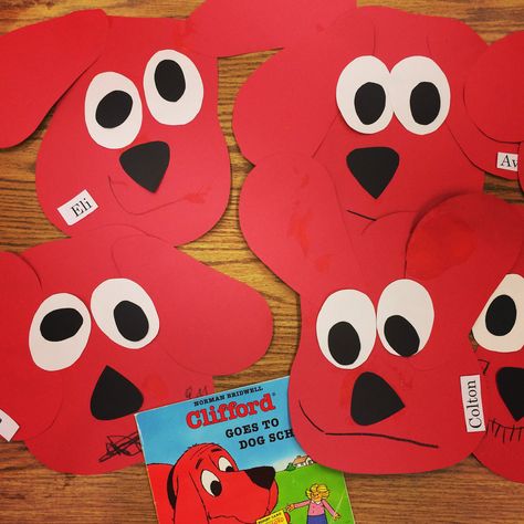 Clifford craft Clifford Bulletin Board Ideas, Clifford The Big Red Dog Activities Preschool, Clifford The Big Red Dog Crafts Preschool, Clifford Preschool Activities, Clifford Crafts Preschool, Clifford The Big Red Dog Crafts, Clifford Craft, Clifford Activities, Storybook Crafts