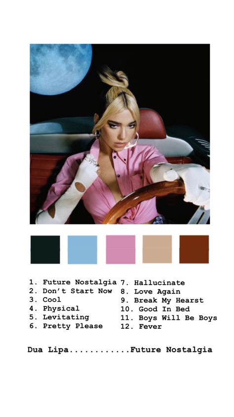 Album Color Palette, Movie Palette, Music Edits, One Direction Albums, Future Nostalgia, Graphic Shapes Design, Color Palette Challenge, Pop Albums, Music Album Cover