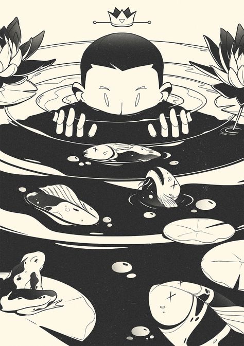 Behance :: For You Decorative Illustration, Water Illustration, Rough Day, Arte Inspo, Black And White Illustration, Ink Illustrations, Freelance Illustrator, Ink Art, Motion Design