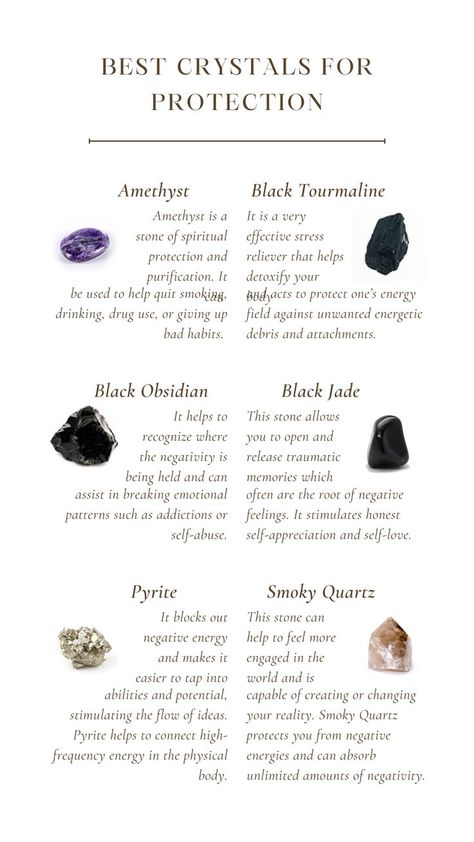 Black Jade Meaning, Smokey Quartz Crystal Meaning, Black Obsidian Crystal Meaning, Crystals For House, Pyrite Crystal Meaning, Protective Gemstones, Obsidian Crystal Meaning, Black Tourmaline Meaning, Smoky Quartz Meaning