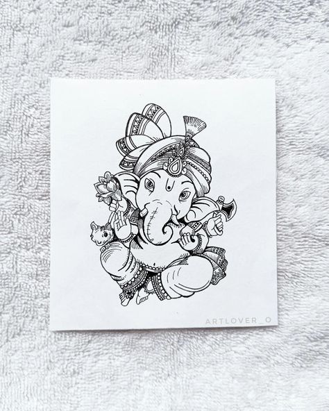 Ganesh Ji Pencil Sketch Easy, Ganesh Doodle Art, Ganesh Ji Mandala Art, Krishna Pen Art, Ganesh Ji Pencil Sketch, Ganesh Sketch, Ganesh Ji Drawing, Ganesh Bappa, Ganpati Drawing