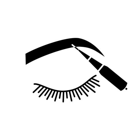 Microblading eyebrows glyph icon. Microblading pen tool. Eyebrows tattoo pen. Permanent makeup. Brows shaping. Silhouette symbol. Negative space. Vector isolated illustration Brows Shaping, Eyebrows Tattoo, Makeup Brows, Space Vector, Tattoo Pen, Makeup Supplies, Glyph Icon, Microblading Eyebrows, Eyebrow Tattoo