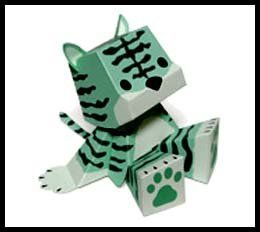 Paper Tiger, Paper Art Sculpture, Cardboard Toys, Sweet Paper, Paper Toy, Paper Animals, Cat Crafts, Vinyl Toys, Paper Folding