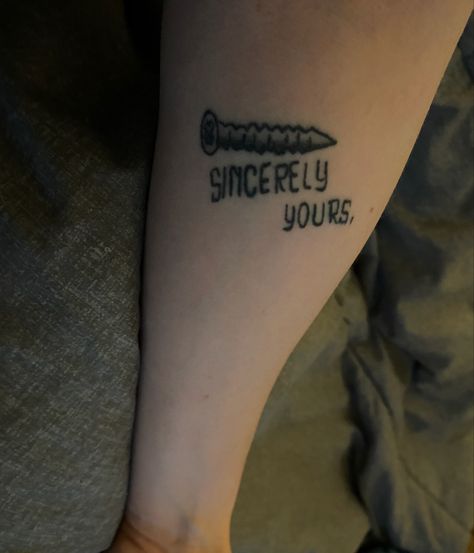 Sincerely Yours Tattoo, The Breakfast Club Tattoo Ideas, Breakfast Club Tattoo Ideas, Breakfast Club Tattoo, John Bender, Club Tattoo, John Hughes, Awesome Tattoos, The Breakfast