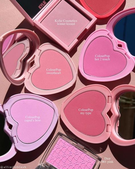 Color Pop Heart Blush, Color Pop Blush, Blush Brands, Blush Aesthetic, Heart Blush, Dior Blush, Old Hairstyles, Blush On, Pink Cosmetics