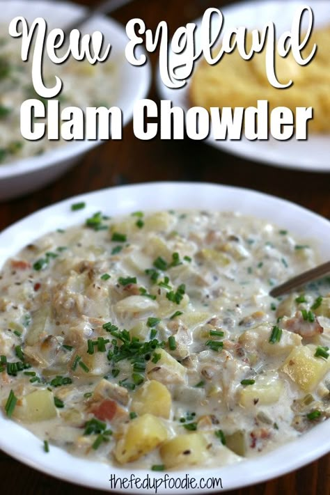 Thick Clam Chowder Recipe, Best New England Clam Chowder, Clam Chowder New England, Best Clam Chowder Recipe, Homemade Clam Chowder, Heathy Eats, Pasta Side Dish, Bisque Soup Recipes, Lunch Pasta