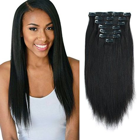 15 Best Clip-In Hair Extensions For African American Hair Seamless Clip In Hair Extensions, Natural To Relaxed Hair, Extensions For Black Women, Yaki Hair, Hair Extensions For Short Hair, Natural African American Hairstyles, Curly Clip Ins, Black Hair Extensions, Human Hair Clip Ins