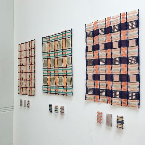 Megan Alicia Stavaru on Instagram: “Excited for private view tonight🌟 #privateview #degreeshow #nuadesigners #finalyear #exhibit #woventextiles #textiledesign…” Wall Art Fabric, Textiles Exhibition, Textile Exhibition, Textile Exhibition Display, Weaving Exhibition, Textile Art Projects, Exhibition Display Design, Hand Woven Blanket, Interior Textiles