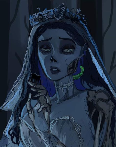 Bride Fanart, Corpse Bride Art, Disney Halloween Decorations, Emily Corpse Bride, Bride Quotes, Tim Burton Corpse Bride, Childhood Art, Body Image Art, Tim Burton Art