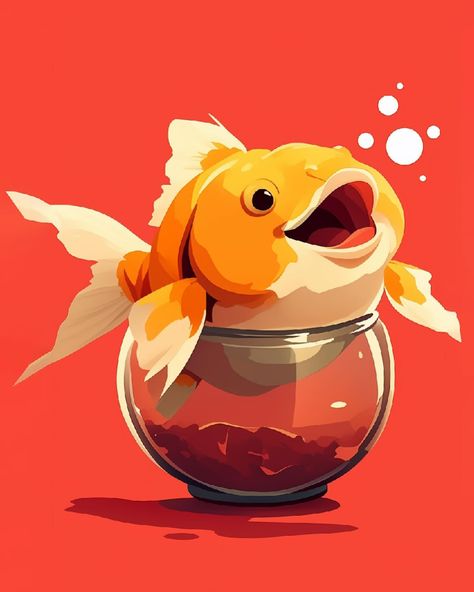 Meet Finn the Fish 🐠 In a cozy aquarium lived a cheerful fish named Finn. Every day, he explored the rocks and plants, finding joy in his underwater world. One sunny morning, he discovered a glowing mussel. 🐚Delighted, he swam around it in joyful circles. Finn felt like the happiest fish in the world, surrounded by his beautiful little kingdom. 👑 Bring Finn the Fish to your home! ✨ Finn the Fish - Ecxlusive Illustration 🖼️ * High-Quality print * Available in various sizes * Perfect for ... Exploring Illustration, Fish Illustration Art, Fish Inspiration, Aquarium Drawing, Fish Illustrations, Cheerful Art, Ocean Illustration, Sunny Morning, Fish Illustration