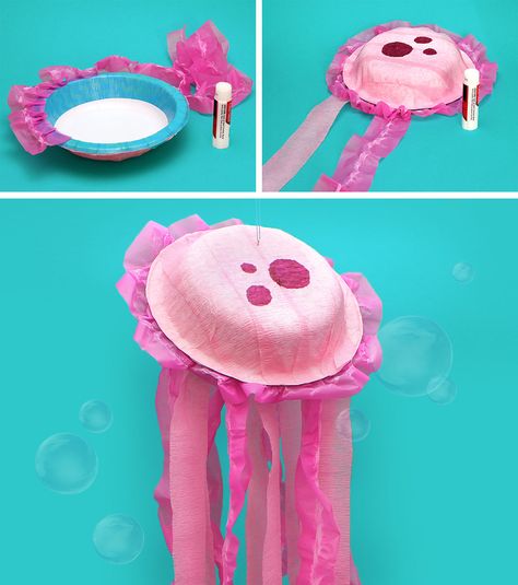 Spongebob Party Decorations, Spongebob Crafts, Spongebob Squarepants Party, Bowl Craft, Spongebob Birthday Party Decorations, Spongebob Jellyfish, Spongebob Halloween, Jellyfish Decorations, Spongebob Birthday Party