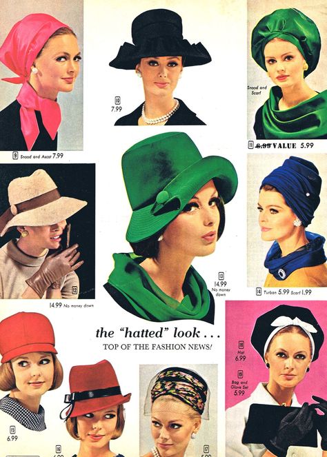 60s Hats Women, 70s Hats, 60s Fashion Women, 1950s Accessories, 1960s Women, Idda Van Munster, 1960s Hats, 1960 Style, Historical Hats