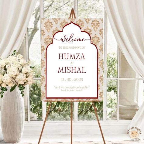 Welcome your guests with this beautiful Wedding Welcome Sign!! Click the link to shop on Etsy @FullahPrints ❤️✨ Elegant Wedding Welcome Sign, Islamic Wedding, Wedding Welcome Sign, Printed Invitations, Wedding Sign, Wedding Welcome, Print Store, Wedding Signs, Welcome Sign