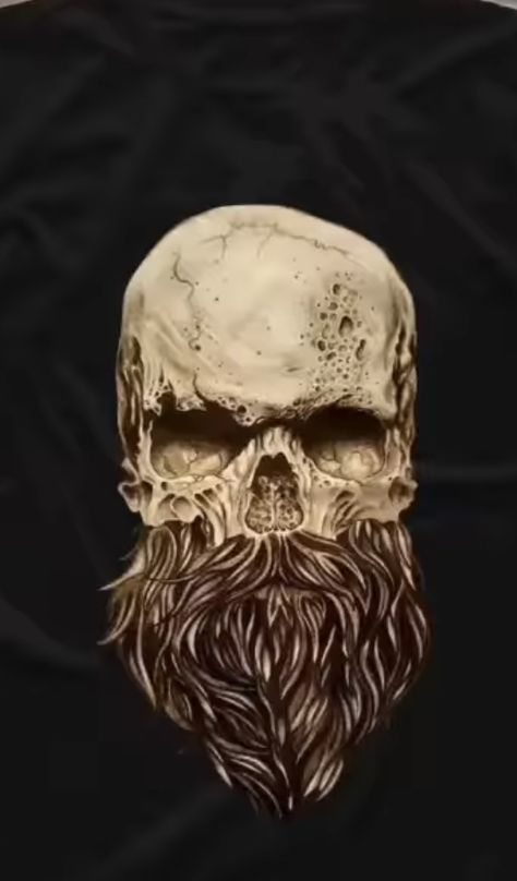 Skull With Beard Tattoo, Skull With Beard, Skull Beard, Skull Hand Tattoo, Bone Books, Band Tattoo Designs, Skull Pictures, Dad Tattoos, Finger Tattoo