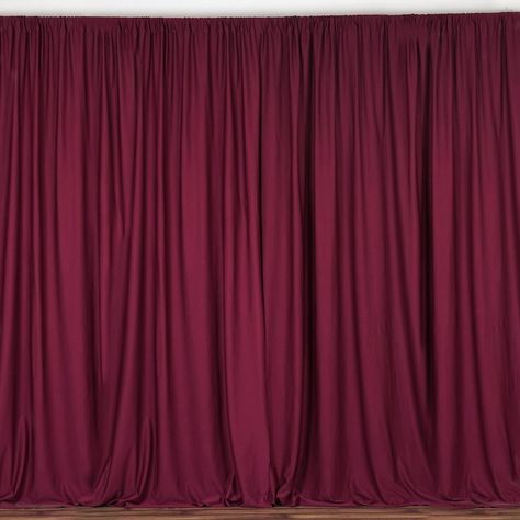 10FT Burgundy Scuba Polyester Wrinkle Free Curtain Stage Backdrop Partition - Premium Collection Tall Curtains, Burgundy Curtains, Backdrop Curtains, Curtain Backdrops, Seamless Backdrop, Pipe And Drape, Stage Backdrop, Drape Panel, Curtain Material