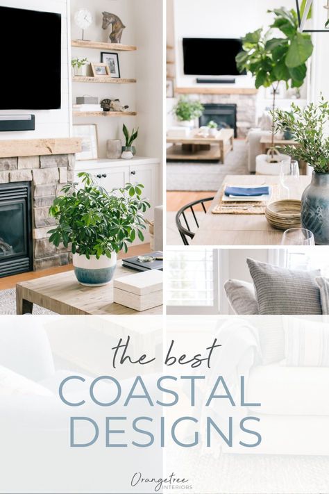 Coastal Chic Design, Coastal Chic Decor Living Room, 2023 Coastal Decor, East Coast Coastal Decor, Coastal Boho Mood Board, Coastal With Dark Wood, Neutral Beach House Interior Design, Calini Coastal, Coastal Retreat Interior Design