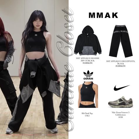 “ EASY “ Dance Practice - Eunchae Cr. @newjeansoutfits for Eunchae’s pants and zipper hoodie info. 🫶🤍⭐️ Brands : @mmak.kr @adidas &… | Instagram Dance Practice Outfits, Kpop Dance Practice Outfits, Lesserafim Eunchae, Dance Style Outfits, Easy Dance, Dance Outfits Practice, Fashion Idol, Practice Outfits, Celeb Style