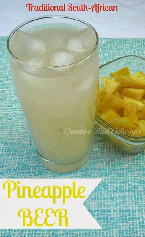 Pineapple Beer ~ Delicious South-African traditional drink, usually homemade ! #SouthAfricanRecipes #PineappleBeer #Drinks Pineapple Beer, Health Drinks, South African Recipes, Handmade Projects, Homemade Drinks, Beer Recipes, Ginger Beer, African Food, Beer Brewing